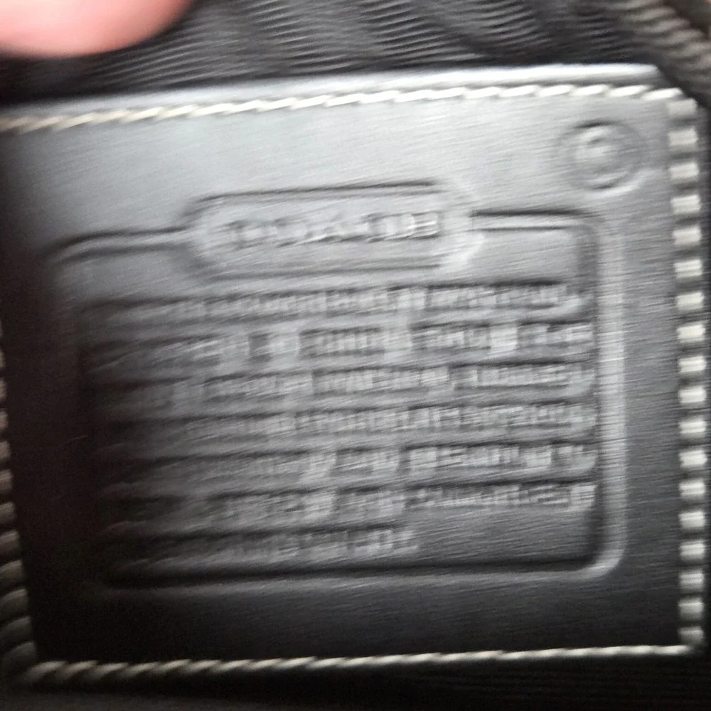 Coach Houndstooth Tweed Pouch Wristlet Black White Leather Trim Zip Y2K